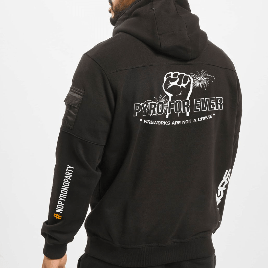 Pyro For Ever! Black Hoodie (with several extra pockets) - Sweater